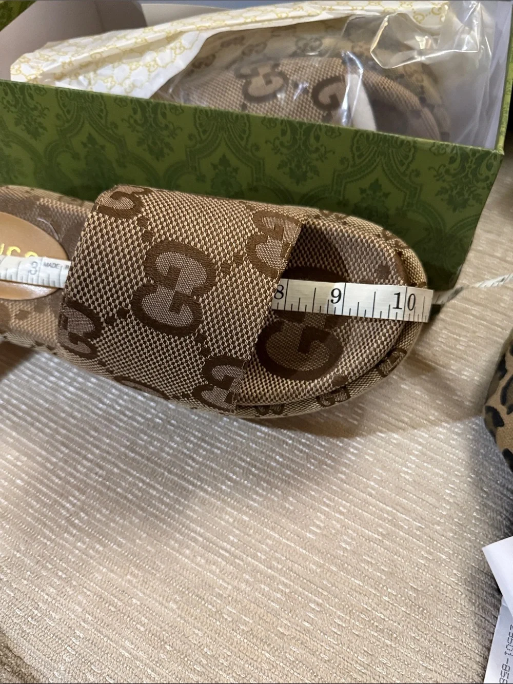 Gucci Beige/Brown GG Platform Slide Mule